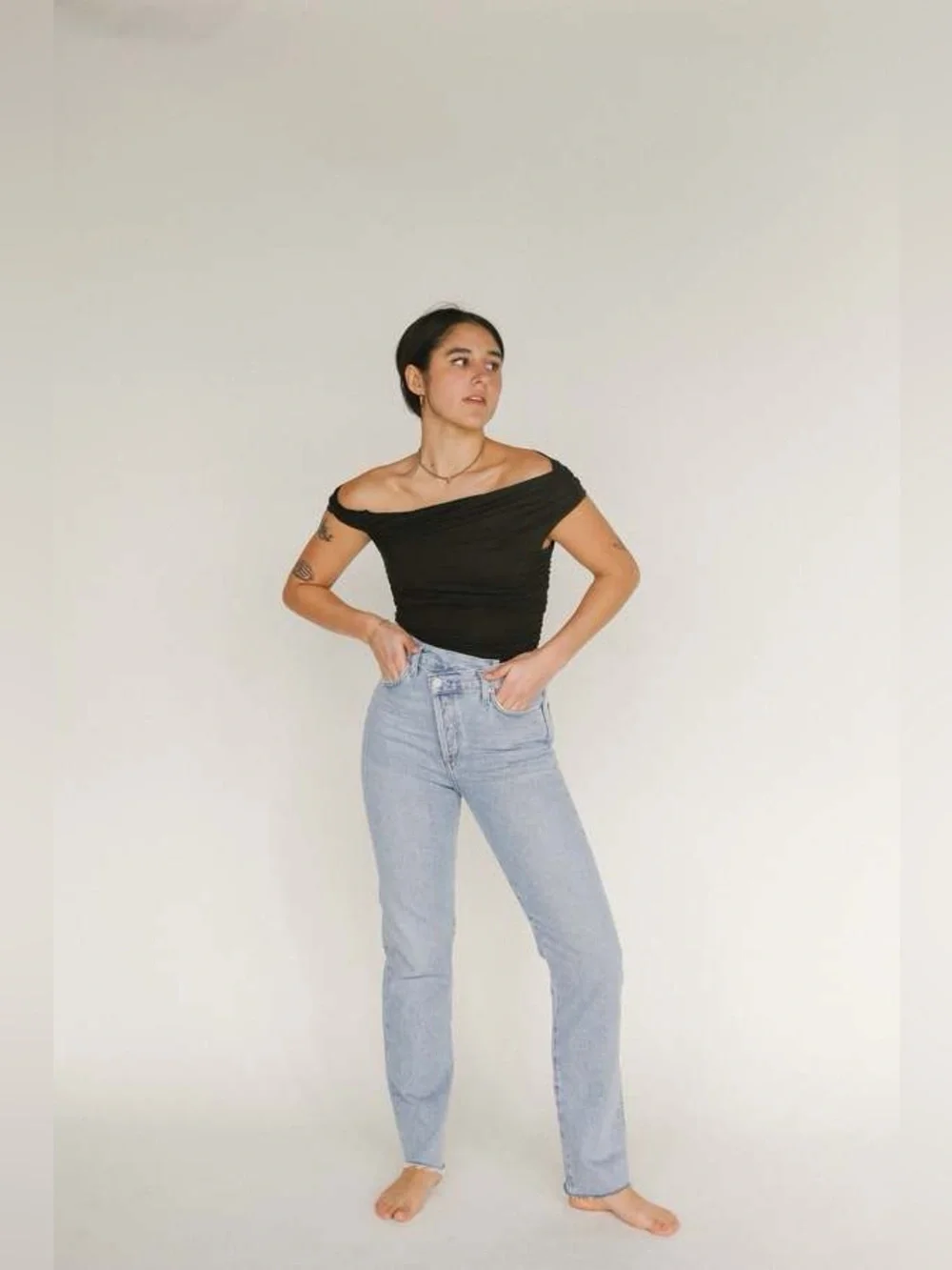 Agolde criss cross High-Rise Straight jeans distressed ripped mother Levi’s 29